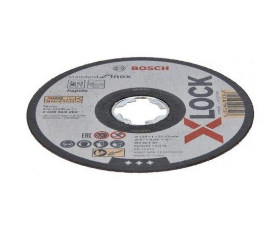 Отрезной диск по нержавеющей стали X-LOCK (125x1x22.2 мм) Bosch 2608619262 – изображение 5