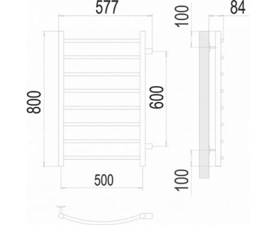 Полотенцесушитель Terminus Классик П8 500x800 бп600 4670078530264 – изображение 2