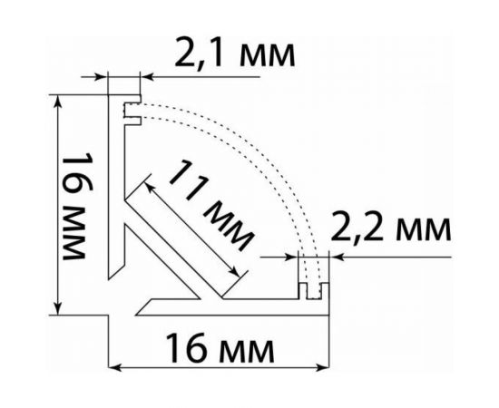 Угловой профиль TDM алюминиевый, черный, 1616, 2 м, матовый рассеиватель, 2 заглушки, 3 крепежа SQ0331-0495 – изображение 3