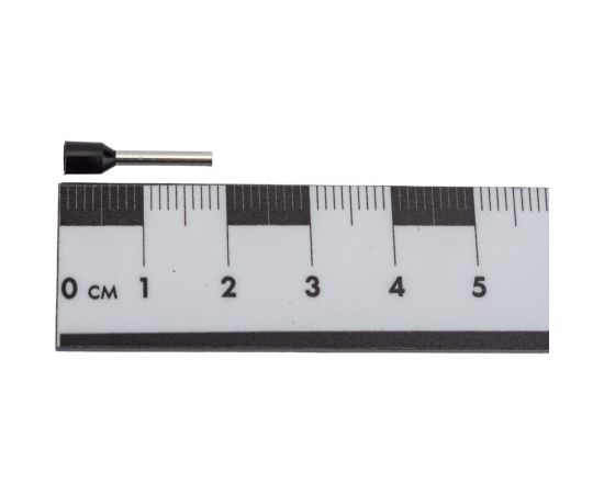 Наконечник-гильза HLT Ншви 1.5 мм2 с изолированным фланцем черый Е1512 L=12мм упаковка 100 шт 084-04-34,084-04-034 4670042794081 – изображение 2