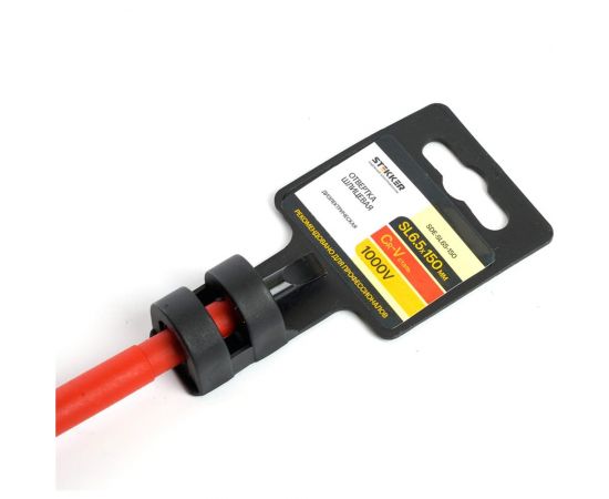 Диэлектрическая шлицевая отвертка STEKKER SL 6.5 х 150мм, SDE-SL65-150, 39768 – изображение 3