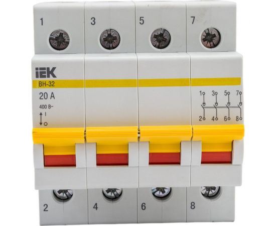 Рубильник IEK ВН-32 4Р 20А ИЭК MNV10-4-020 