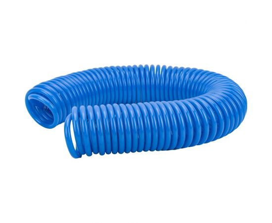 Шланг спиральный синий с быстросъемными соединениями профи (20 м; 8х12 мм; 20 бар) Pegas pneumatic 4916 