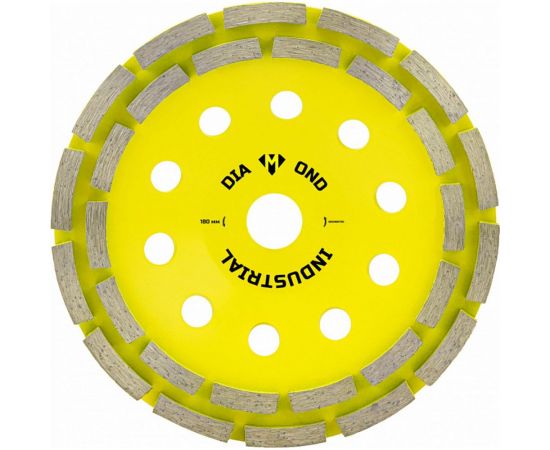 Чашка алмазная сегментная двухрядная по бетону 180 мм Diamond Industrial DIDCH180S 