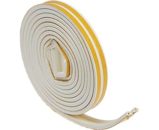 Резиновый уплотнитель TUNDRA Krep профиль Р, размер 5.5х9 мм, белый, в упаковке 6 м 3794730 