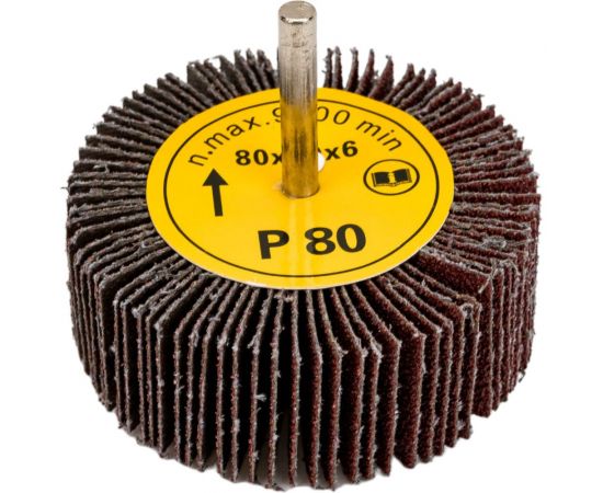 Головка-щётка лепестковая на шпильке (80x30x6 мм; Р80) Orientcraft OCFW80306080 