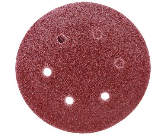 Круг абразивный на ворсовой подложке под липучку, перфорированный (5 шт; 150 мм; 6 отв.; P40) MATRIX 73836 