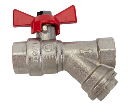 Шаровой кран c фильтром EUROS Grand 1/2"" ВР-ВР, ручка - бабочка EU.YT1086035 12_k 