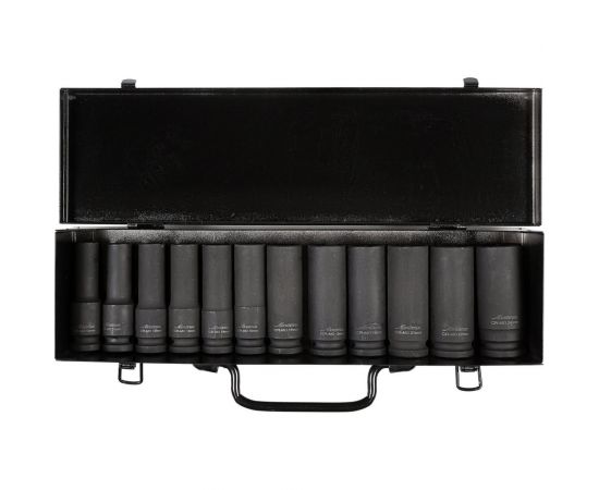 Набор головок ударных 12 шт, 10-24 мм, 78 мм, 1/2"", металлический кейс Airline ATAS042 