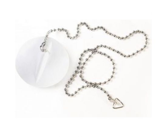 Пробка для ванной Аквалиния белая, с металлической цепочкой P01 