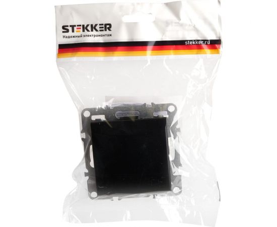 1-местная розетка STEKKER с/з с крышкой (механизм), серия Эрна, PST16-9112-03 49156 – изображение 3