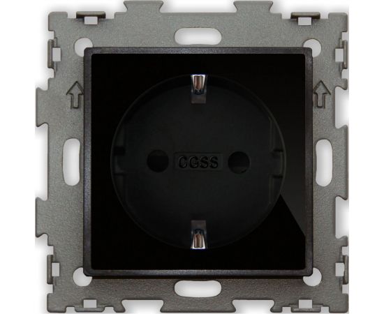 Электрическая розетка с заземлением CGSS 16А черная Эстетика GL-W160A-BCG – изображение 3