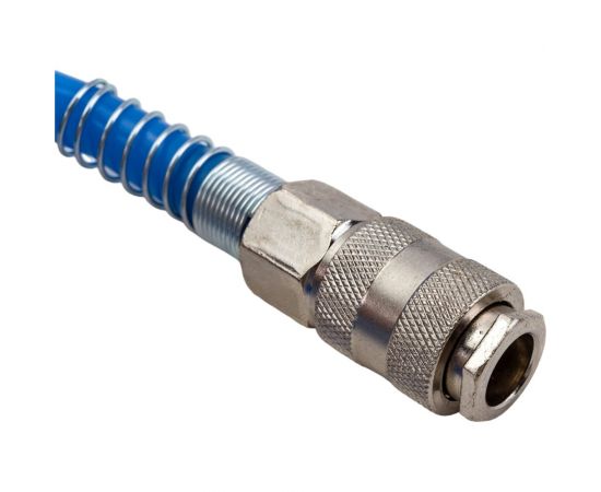 Шланг спиральный синий с быстросъемными соединениями профи (20 м; 8х12 мм; 20 бар) Pegas pneumatic 4916 – изображение 3