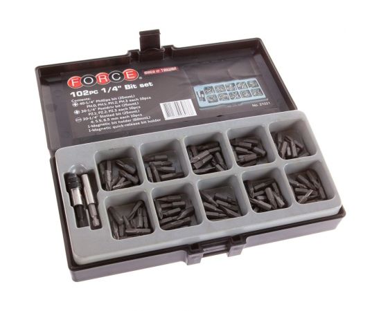 Набор бит 102 шт. FORCE 21021 – изображение 2