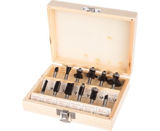 Набор фрез по дереву (12 шт; хвостовик 6 мм) VERTO 60H008 – изображение 3