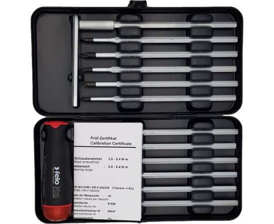 Отвертка c регулировкой крутящего момента Nm 3,0-5,4 с набором насадок 12 шт. в кейсе Felo 10099316 – изображение 7