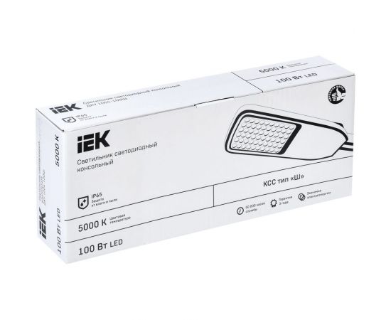 Светильник IEK ДКУ 1004-100Ш, LED, 5000К, IP65, серый LDKU1-1004-100-5000-K03 – изображение 3