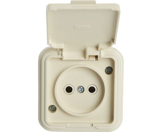 1-местная розетка STEKKER без заземляющего контакта, с крышкой, 250В, 16А, IP44, PST16-20-44 (RA 16-201-БЖ), слоновая кость 49060 – изображение 9