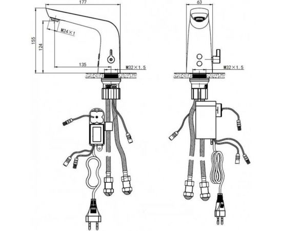 Сенсорный смеситель для умывальника ZOLLEN SENSOR SE90630432 463206 – изображение 2