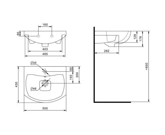 Умывальник Santek Балтика 50 см 1.wh50.1.701 00000097154 – изображение 2