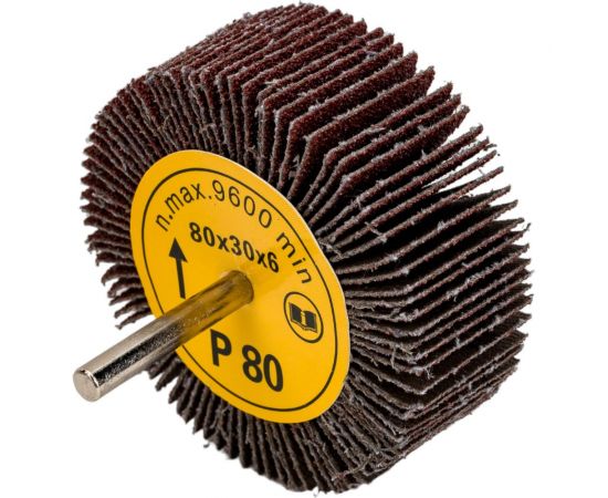 Головка-щётка лепестковая на шпильке (80x30x6 мм; Р80) Orientcraft OCFW80306080 – изображение 3