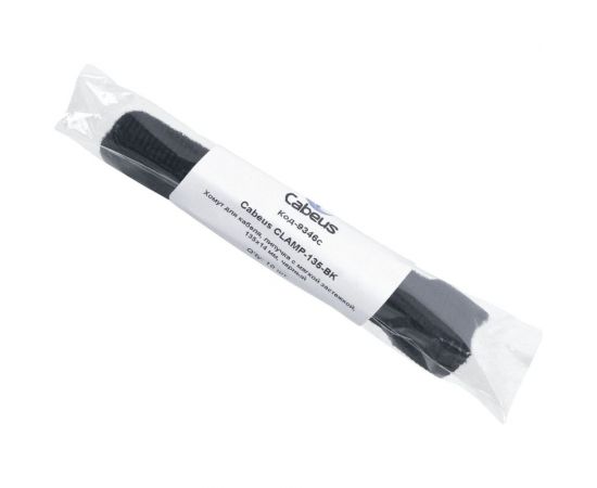 Хомут для кабеля Cabeus липучка с мягкой застежкой, 135x14 мм, черный, 10 шт. CLAMP-135-BK – изображение 2