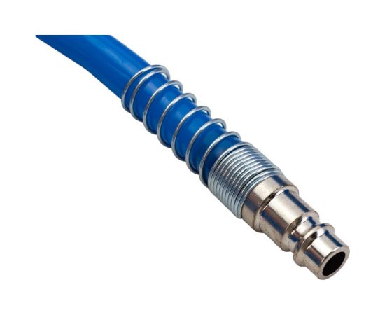 Шланг спиральный синий с быстросъемными соединениями профи (20 м; 8х12 мм; 20 бар) Pegas pneumatic 4916 – изображение 2