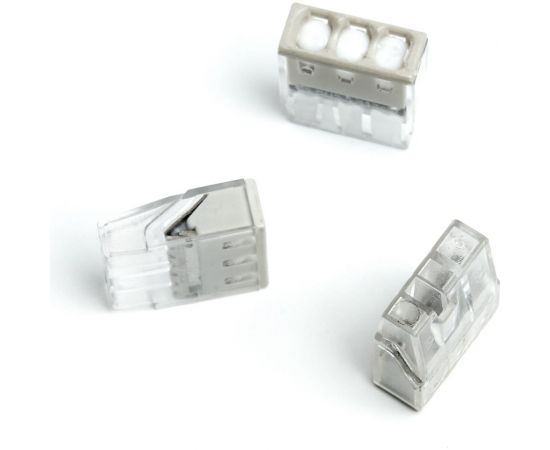 Монтажная 3-проводная клемма STEKKER с пастой для 1-жильного проводника, ld2273-243 (5 штук в упаковке) 39947 – изображение 2