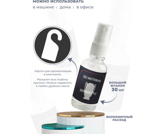 Ароматизатор освежитель в машину Avto Vins спрей инвиктус набор 3 шт. 7033012 – изображение 3