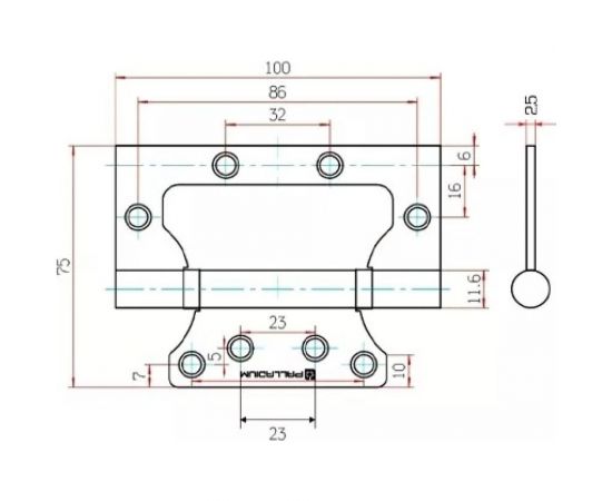 Накладная дверная петля Palladium 2BB-100 (K) PC УТ-00000035 – изображение 3