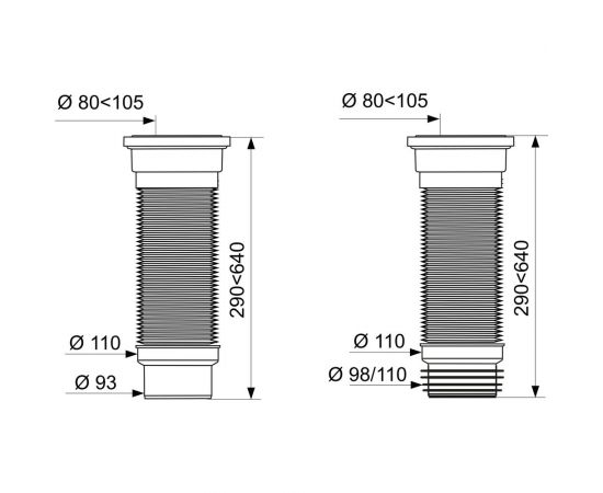 Труба для унитаза Wirquin гофрированная армированная L290-640 мм, D11 70984961 – изображение 3