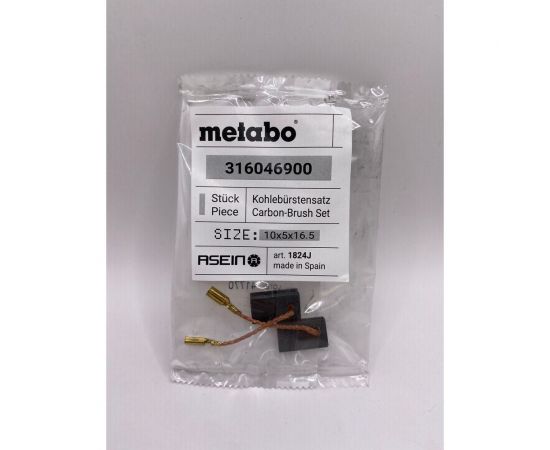 Комплект графитовых щеток 2 шт, Metabo, OEM 316046900 Asein 1824J – изображение 3