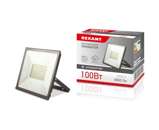 Светодиодный прожектор REXANT, 100 Вт 200–260В IP65 8000 лм 6500 K холодный свет 605-005 – изображение 4