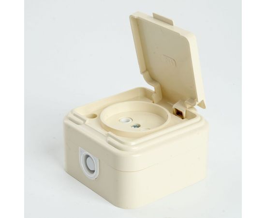 1-местная розетка STEKKER без заземляющего контакта, с крышкой, 250В, 16А, IP44, PST16-20-44 (RA 16-201-БЖ), слоновая кость 49060 – изображение 4