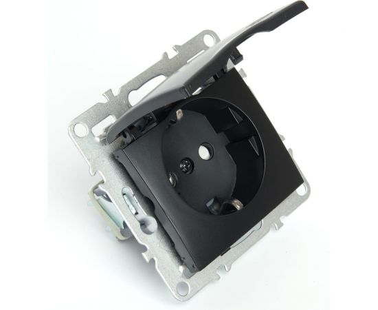 1-местная розетка STEKKER с/з с крышкой (механизм), серия Эрна, PST16-9112-03 49156 – изображение 7