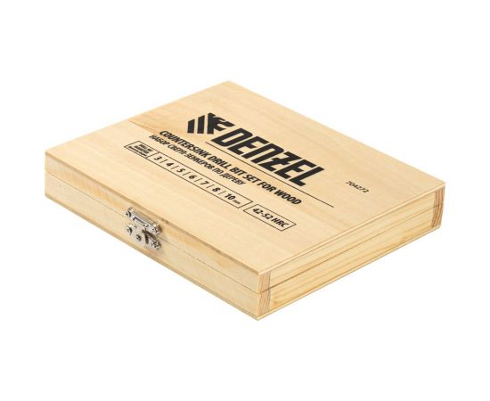 Набор сверл зенкеров по дереву 3-10 мм, 7 шт Denzel 704272 – изображение 6