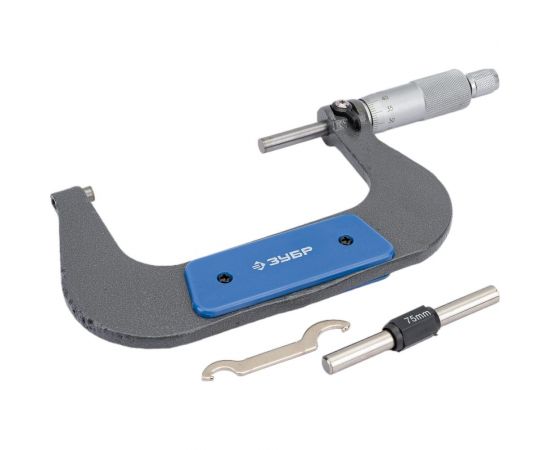 Микрометр ЗУБР Профессионал гладкий механический, МК 100, диапазон 75-100мм 34480-100_z02 