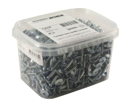 Саморез с прессшайбой Качественный Крепеж 4,2х16 острый 700 шт 0500271 КЧ 