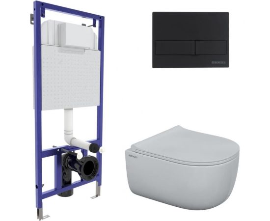 Комплект инсталляция Berges NOVUM, кнопка L5, унитаз EGO Rimless 047215 