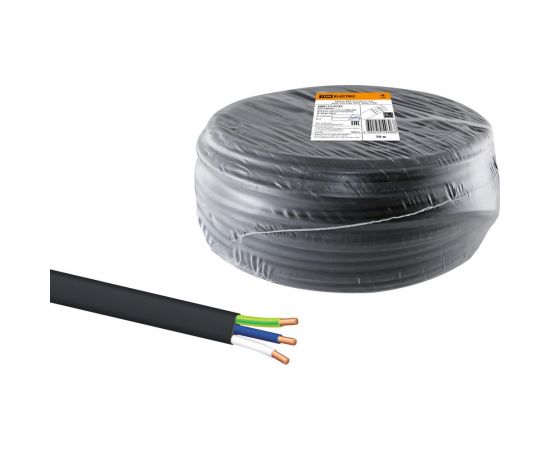 Кабель TDM ВВГ-П нгА-LS 3х4 окN, PE-0,66 ГОСТ 50м SQ0117-0127 