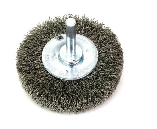 Щетка для дрели дисковая 70x18 мм, с хв-м 6 мм, гофрированная нержавеющая сталь 0.30 мм 13-184 EuroBrush EB-D70SS1 