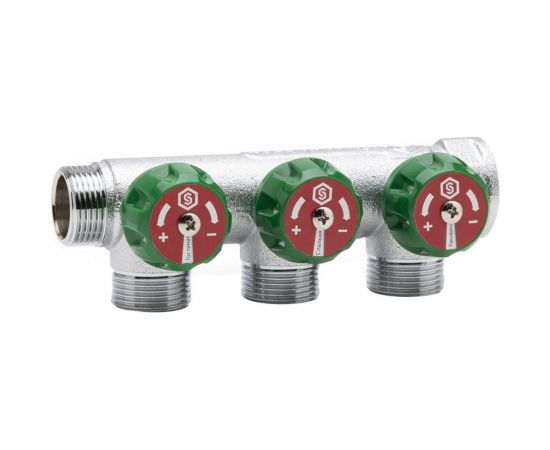 Регулирующий коллектор STOUT 1, 3 отвода 1/2 плоское уплотнение SMB-6849-011203 RG008UJF2UQFLT 