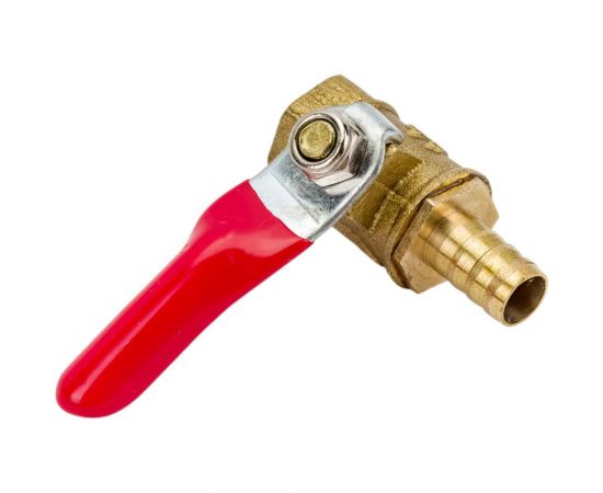 Кран шаровый внутренняя резьба 1/4""M на елочку 8 мм, латунь Pegas pneumatic 4409 