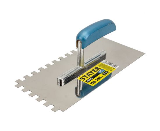 Гладилка Stayer Profi штукатурная, 130x280 мм, 10x10 мм, зубчатая, нержавеющая сталь 0802-10 – изображение 4