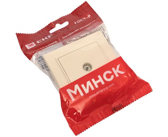 1-местная TV розетка EKF Минск СП бежевый, 75Ом, 5-862МГц ERA00-027-20 – изображение 3