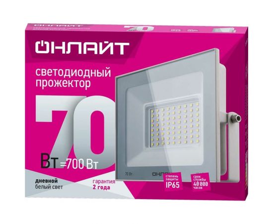 Светильник ОНЛАЙТ 90 138 ofl-70-6k-wh-ip65-led 90138 – изображение 3
