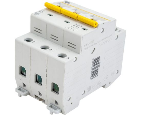 Автоматический выключатель IEK ВА47-60M 3Р 2А 6кА С MVA31-3-002-C – изображение 3