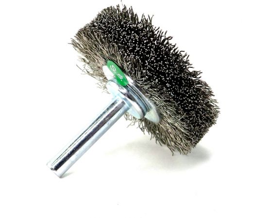 Щетка для дрели дисковая 50x17 мм, с хв-м 6 мм, гофрированная нержавеющая сталь 0.30 мм 13-182 EuroBrush EB-D50SS1 – изображение 6