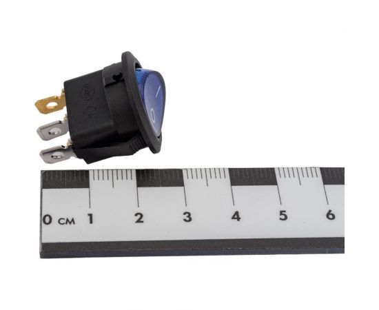 Круглая клавиша Nord-Yada 250V 6А синяя с подсветкой (3контакта) ON-OFF (2шт в упаковке) 905488 – изображение 2