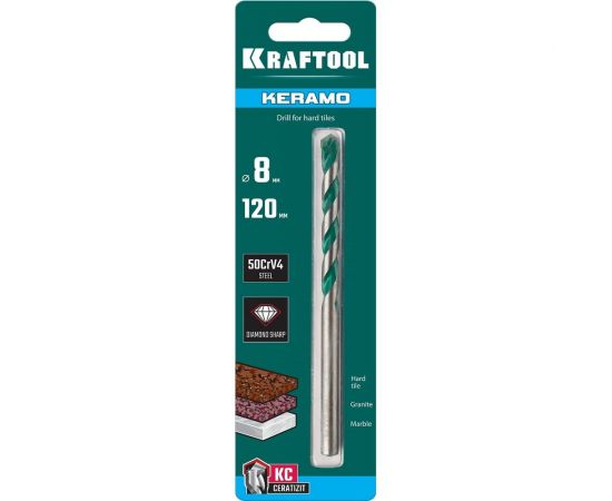 Сверло по керамограниту KRAFTOOL Keramo 8x120 мм 29175-120-8 – изображение 4